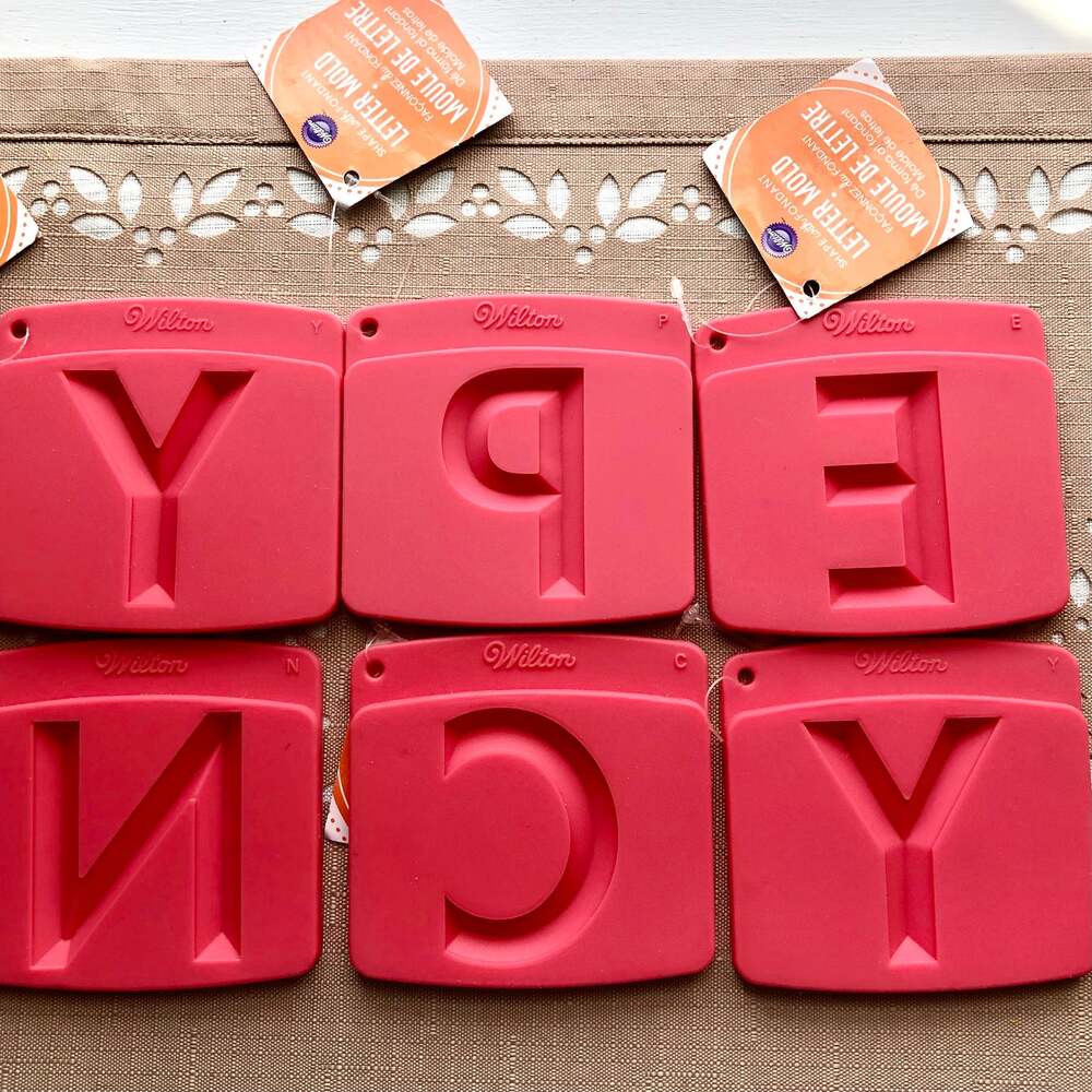 NWT Wilton Silicone "Shape with Fondant" Letter Molds